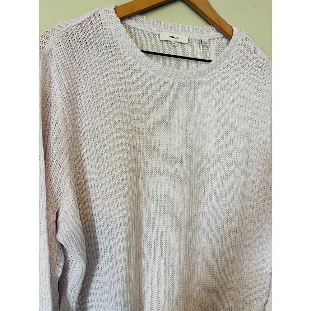 Vince New White Knit Sheer Long Sleeve Shirt Top Size 2X - Picture 5 of 9